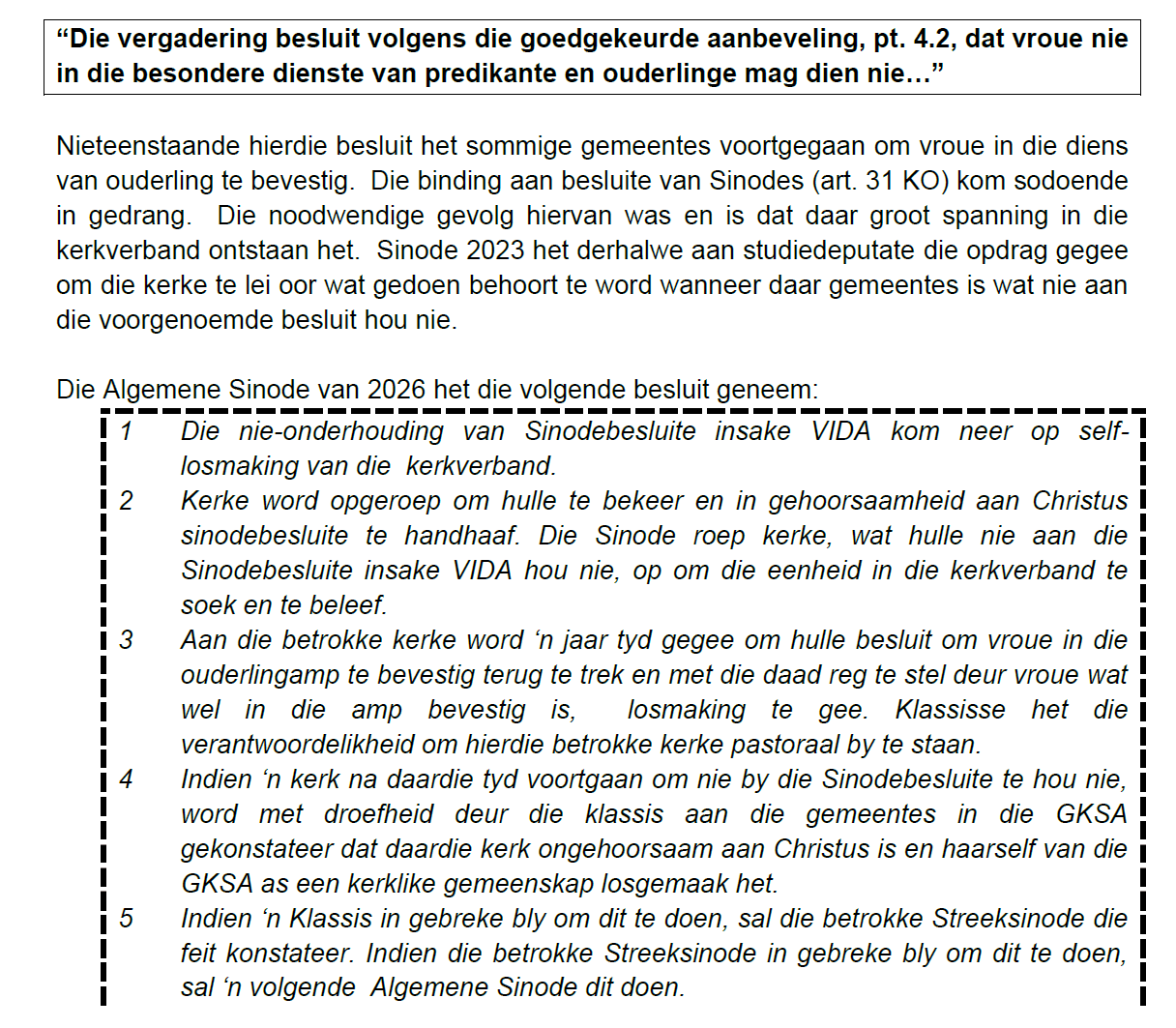 Sinodale skrywe oor vroue in besondere dienste (VIDA)