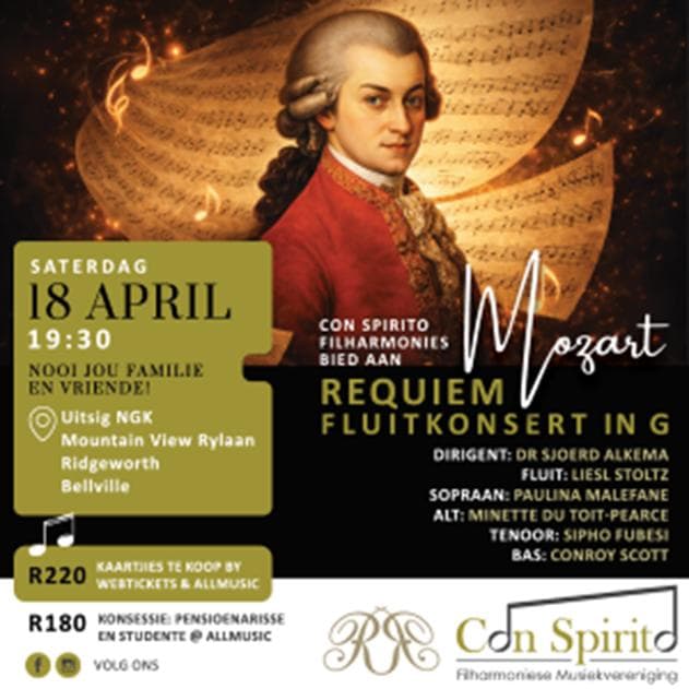 Con Spirito bied Mozart Requiem en Fluitkonsert aan