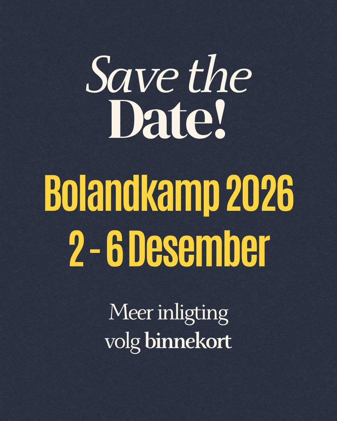 Save the Date: Bolandkamp 2026